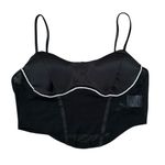 Privy Black Rhinestone Faux Corset Top Photo 1