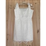 Lulus NWT  Lovable Aesthetic White Embroidered Tie-Strap Mini Dress Engagement L Photo 3