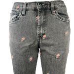 BLANK NYC Black Madison Floral Embroidered Crop Straight Denim Jeans Size 25 Photo 3
