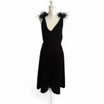 A loves A Black Feather Velvet Cocktail Midi Dress Size M NEW NWT Photo 1
