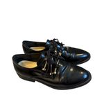 Coliac Black Patent Leather Embellished Lace Up Oxfords, Sz Eu 37 Photo 3