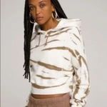 Good American Cool Crop Hoodie In Putty Tie Dye Size XXL Photo 2