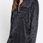 Equipment  x Tabitha Simmons Women Black Stars Long Sleeve Button-Down Shirt L Photo 0