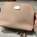 Michael Kors  Pale Pink Leather Domed Satchel Handbag Crossbody Gold Chain Photo 2