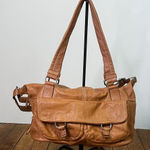 Banana Republic  camel color Leather satchel Shoulder Bag with crossbody strap Photo 0