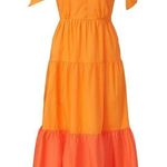 Color Me Courtney Louise Maxi Dress Orange Colorblock Vibrant Tangerine Citrus 8 Photo 4