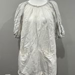 NYMÅNE White Linen Cotton Embroidered Puff Sleeve Tunic Dress Top S Photo 0