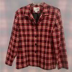 Leslie Fay ‎ Haberdashery Tweed Button Down Suit Jacket Red Photo 0