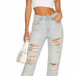 RVCA Women's Jeans Size 27 Denim Mid Rise Narrow Relaxed Fit Distressed Photo 0