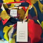 Sara Roka Elenat Silk Midi Dress Watercolor Abstract Floral Size IT 40 Small Photo 11