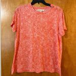 Michael Kors  Love Peace MK T-Shirt Button Shoulder Detail Grapefruit NWT Large Photo 0