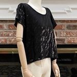 Romeo + Juliet Couture NWT zebra patterned sequin crop top / M Photo 6
