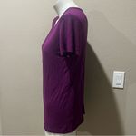 Halogen  purple stretchy short sleeve shirt Photo 2