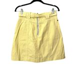 AURETA Denim Belted Mini Skirt‎ Neon Yellow Sz 26 Photo 1