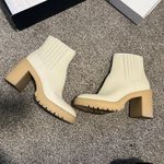 Dolce Vita Castero H20 Ivory Heeled Boots White Size 9.5 Photo 1