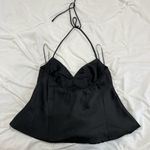 Princess Polly Black halter top with adjustable straps Photo 1