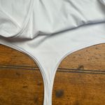 WHITE LONG SLEEVE THONG BODYSUIT V NECK SNAP CLOSURE SIZE XXL Photo 2