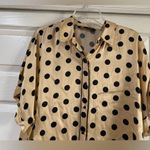 ZARA  polka dot pajama blouse gold black dots size xs Photo 2