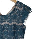 Maeve Anthropologie Emerald Teal Lace Elsa Peplum Waist Dress Size Small Photo 1