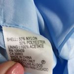 Vintage Tahari Baby Blue Satin Flower Ruffle Sleeveless Midi Slip Dress Size 4 Photo 3