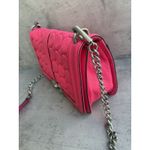 REBECCA MINKOFF Bag Crossbody Pink Chain Quilted Leather Love Shoulder Clutch Size M Photo 2