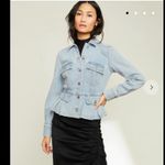 Veronica Beard  Jayla Peplum Denim Jean Jacket Size Small Photo 1