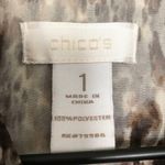 Chico's Leopard Print Semi-Sheer Button Up Sleeveless Collar Tank Blouse Top Photo 6