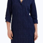 Foxcroft  Navy Sloane Crinkle Mini Dress Sz. XS Photo 0