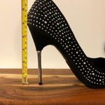 Heart in D Black With Rhinestones Peeptoe Stiletto Size 10 Photo 11