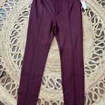 NWT Anthropologie Maeve Pants Womens 2 Burgundy Red Split Hem Pintuck Skinny Leg Photo 0