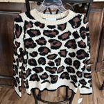 Planet Gold Sweater  Leopard Print Brown Crewneck Womens Small Photo 11