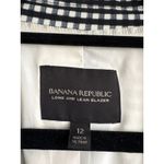 Banana Republic Women's Black Long and Lean Bi-Stretch Gingham Blazer size 12 Photo 2