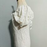 ZARA  Oyster White Jacquard Knit Squared Neck Summer Boho Midi Lined Dress Sz S Photo 10