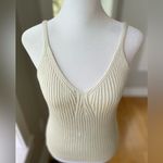 Listicle  Ivory Oatmeal Ribbed Knit Sweater Camisole Tank Top Size Medium Photo 7