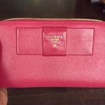 Prada Authentic Vintage Saffiano Fiocco Bow Leather Long Wallet Purse Pink Photo 9