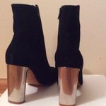 CELINE Old BAM BAM black suede leather ankle boots silver heel Sz 9.5 Brand New Photo 3