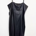EXPRESS NWT Body Contour Faux Leather Cami Midi Black Dress Size XL Photo 0