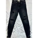 Free People About a Girl Ripped Vintage Style Skinny Stretch Jeans Black 25 Photo 8