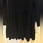 1. State NWOT  Sz L Navy Blue Boho Tier Skirt Baby Doll Holiday Cocktail Dress Photo 6