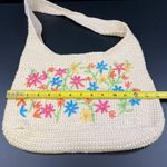 Vintage Women's Beige Floral Crochet Shoulder/Tote Bag SKU 5250 Photo 5