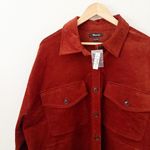 Madewell  | Corduroy Oversized Shirt-Jacket Stained Mahogany Burnt Orange | XXL Photo 6