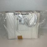 Kate Spade Pebbled Leather Double Strap Large Tote Bag Optic White Purse Photo 9