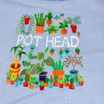 New cotton shopping bag tote funny pot head gardening plant 16x14 handcrafted Brown Photo 5