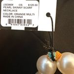 Lele Sadoughi NWT Faux Pearl Skinny Striped Colorful Scarf Necklace Photo 4