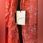 Japna Coral Floral Long Sleeve Wrap Dress with Ruffle Hem Romantic Spring‎ Style E27 Photo 2