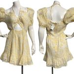 Storia Ruby & Jenna Tie Front Puff Sleeve Dress Lemon Size Large Fairycore Open Photo 1