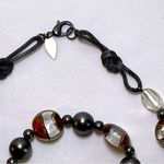 Coldwater Creek  Brown Silver Round Flat Beaded Necklace and Bracelet Photo 9