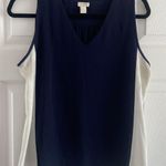 J. Crew Women's 6 Navy Sleeveless Color Block Career Top Blouse Clean Girl Blue Photo 0