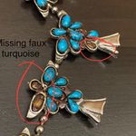 Vintage Kachina Mask Faux Turquoise Southwestern Style Squash Blossom Necklace Photo 12