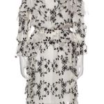 Joie NWT $445  Alpheus Floral Eyelet Cold Shoulder Ruffled Dress XS Photo 4